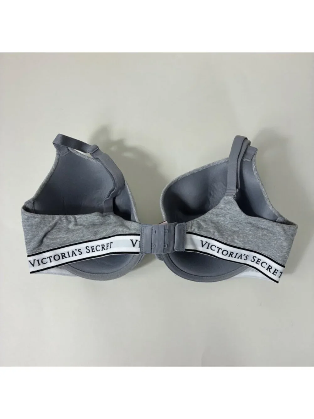 Victoria’s Secret Lightly Lined Demi Bra Gray 36D Logo Band T-Shirt
